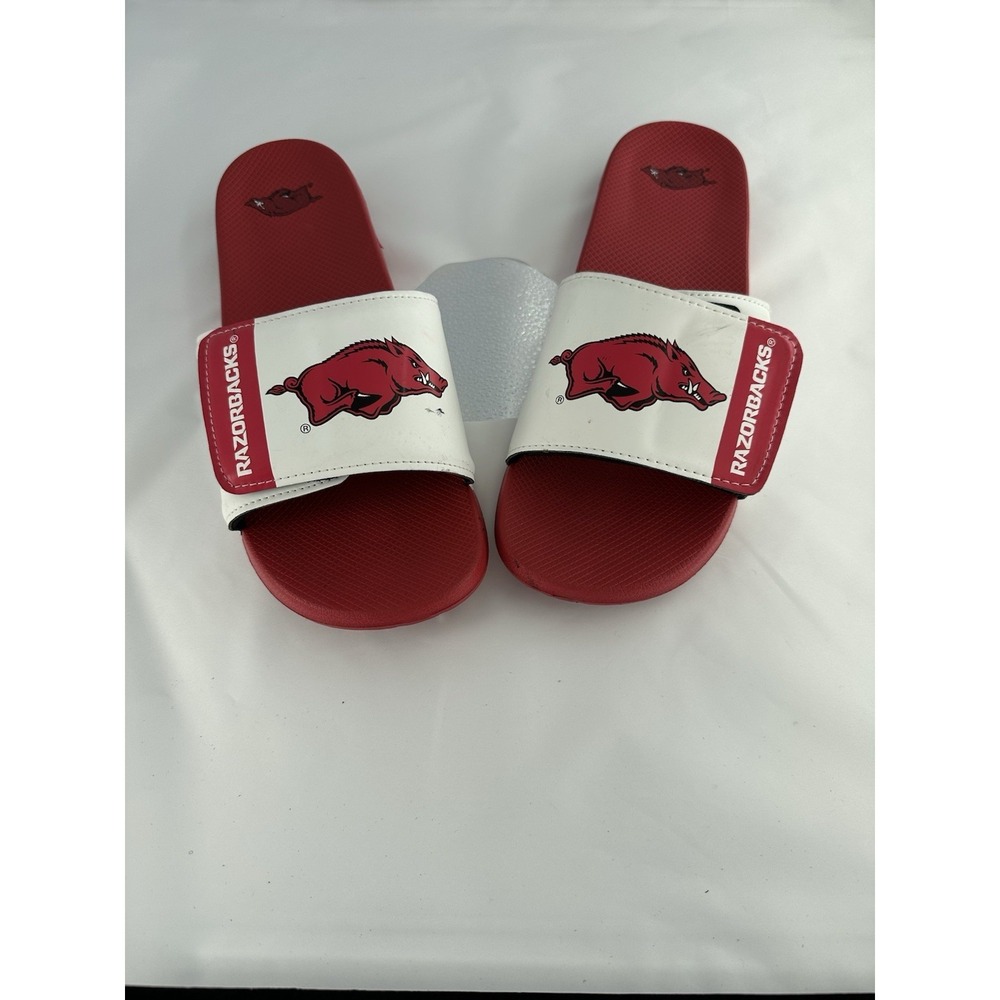 Arkansas Razorbacks Mens Slides-Red/White Large 11/12